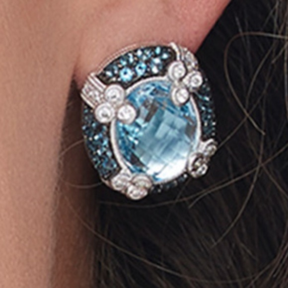 JUDITH RIPKA STERLING SILVER 15.00 cttw BLUE TOPAZ - Picture 4 of 8